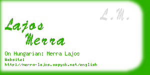 lajos merra business card